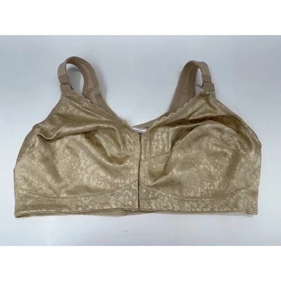 Breezies Womens Bra Size 44D Tan Front Clasp A347328 Posture Bra NWTs - Picture 1 of 9